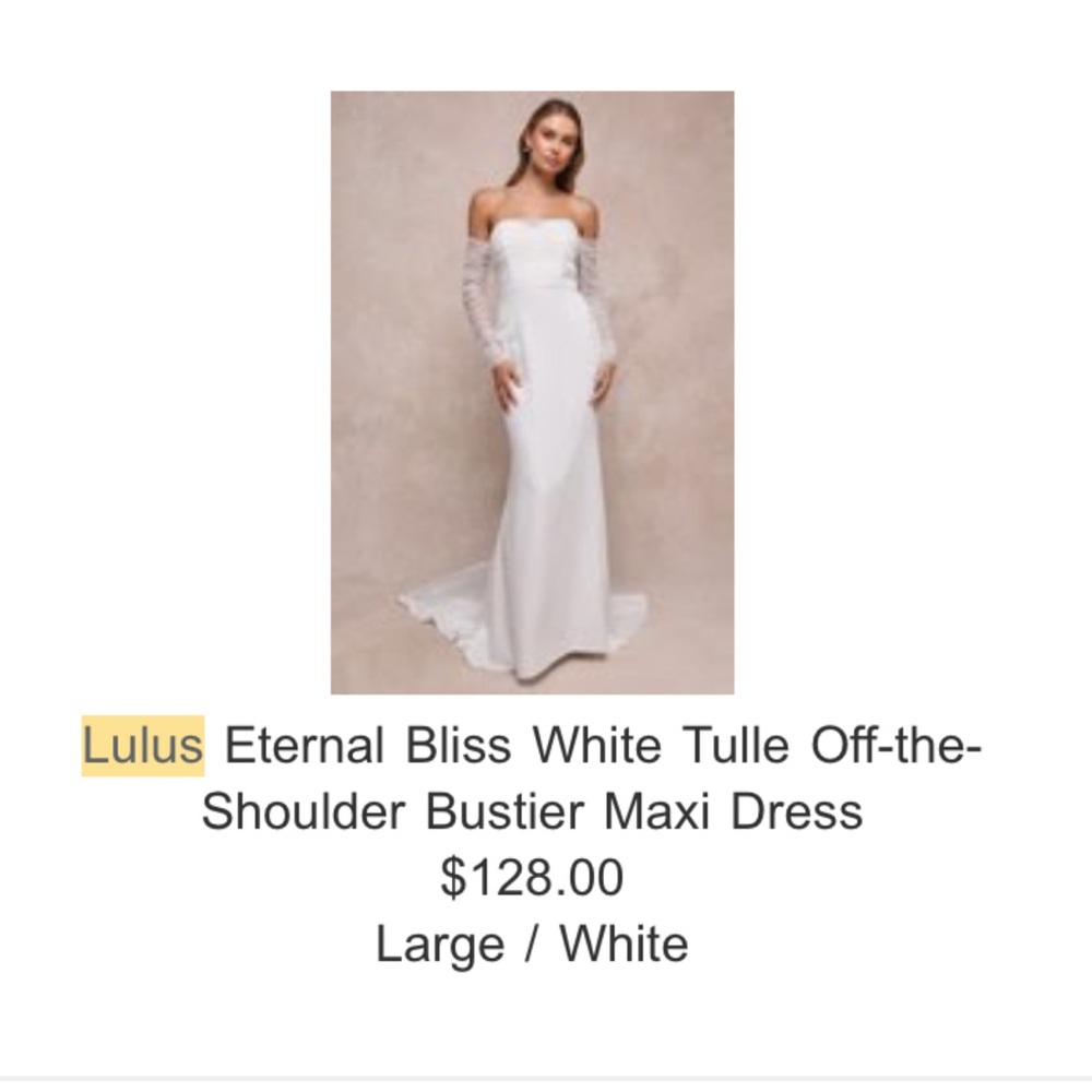 Lulus wedding dress - Picture 3 of 5